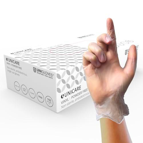 UNIGLOVES Unicare 100 guantes de vinilo sin polvo