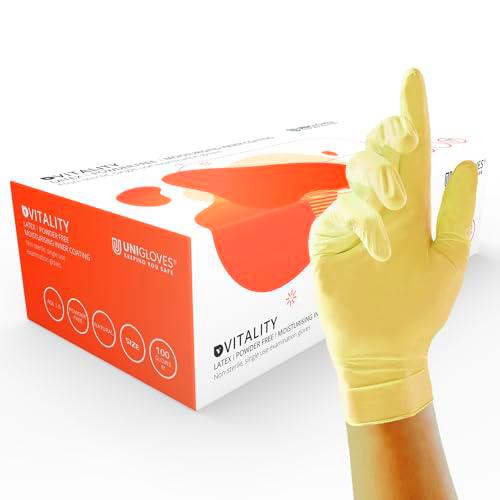 UNIGLOVES Vitality GD0022 - Guantes hidratantes de látex para examen