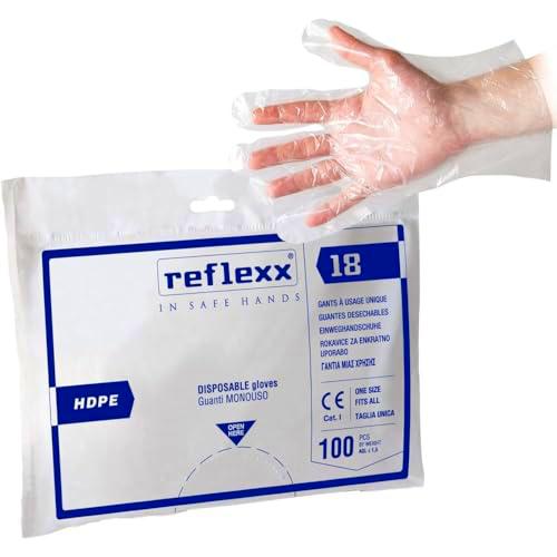 Reflex R18 - Guantes de polietileno HD sin polvo, talla única