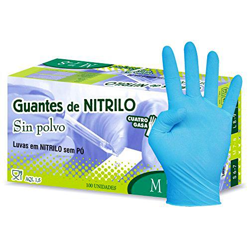 Eskubi Examen Nitrilo Caja de Guantes Desechables, M