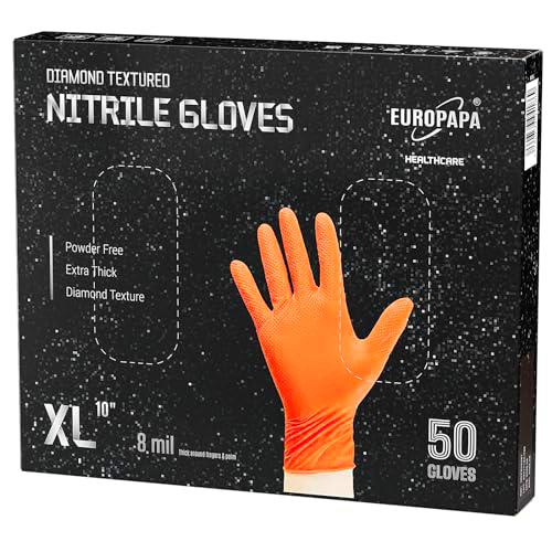 EUROPAPA 50 guantes de nitrilo extragruesos de 8 g