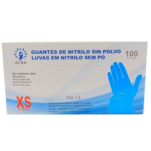 Elinic Guantes de Nitrilo Sin Polvo - Talla XS - AQL 1.5 Guantes Desechables Ambidiestros Reciclables