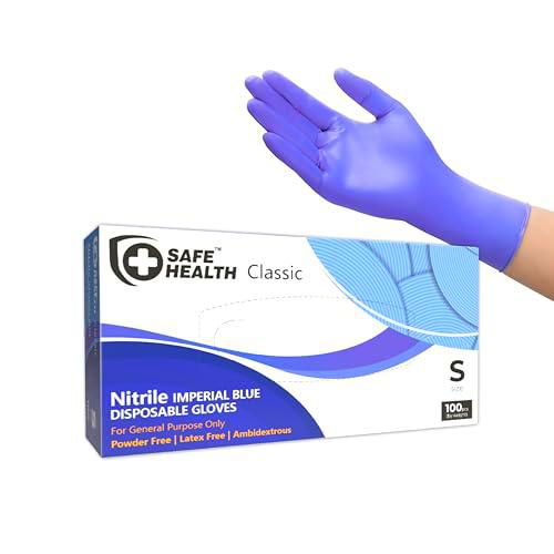 Safe Health Guantes desechables de nitrilo, talla S