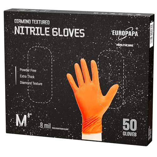 EUROPAPA 50 guantes de nitrilo extragruesos de 8 g