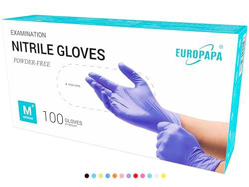 EUROPAPA 100 Guantes De Nitrilo Desechables, Guantes Desechables