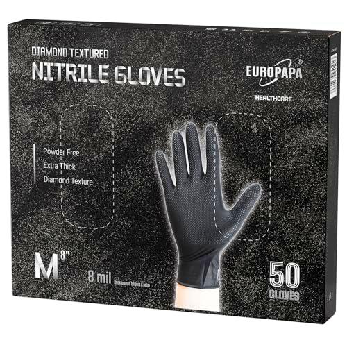 EUROPAPA 50 guantes de nitrilo extra gruesos de 8 g