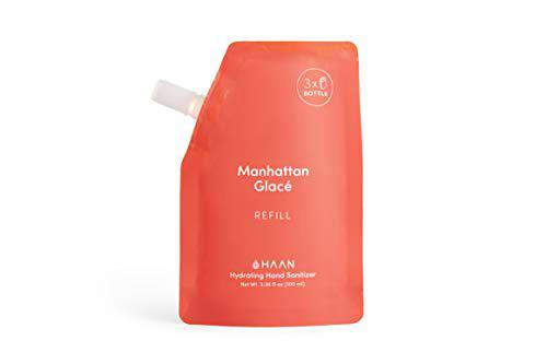 HAAN Desinfectante de Manos | BOLSA DE RECARGA para Dispensador HAAN | 100 ml | Desinfectante Hidratante con Aloe Vera | Antiséptico | MANHATTAN GLACÉ