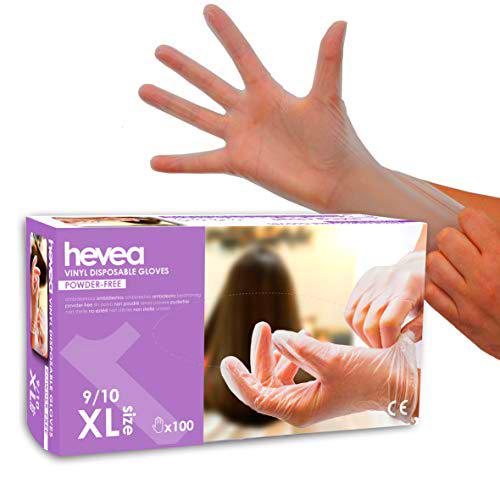 Hevea - Guantes de vinilo desechables. Sin látex ni talco