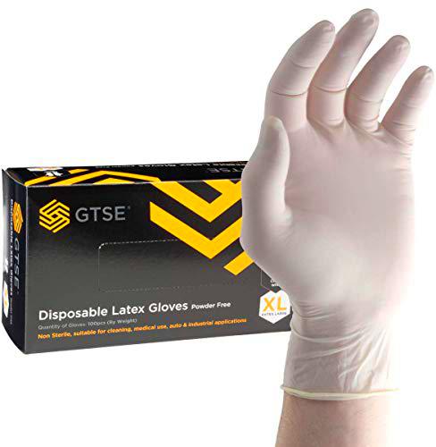 GTSE Caja de 100 guantes de látex, tamaño extra grande (XL)