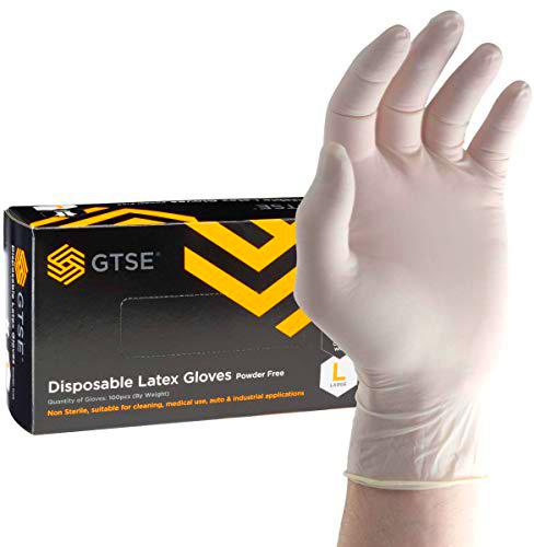 GTSE Caja de 100 guantes de látex, tamaño grande (L)