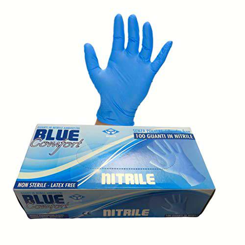 BLUECOMFORT Guantes de nitrilo sin polvo paquete de 100 piezas