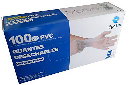 Guantes desechables de pvc 100 unidades (sin látex)