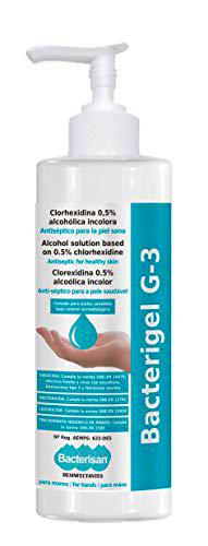 BACTERISAN Bacterigel G-3 500ml Gel de manos desinfectante autosecante| Antiséptico para la piel sana | Testado bajo control dermatológico y pediátrico