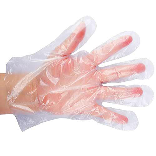 si 1000 PCS Guantes Desechables de Plástico Transparente de Polietileno