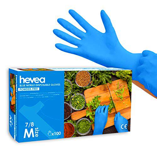 Hevea - Guantes de nitrilo desechables. Sin látex ni talco