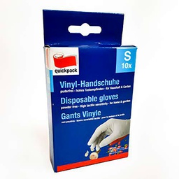 Guantes desechables de vinilo, talla S, 10 unidades