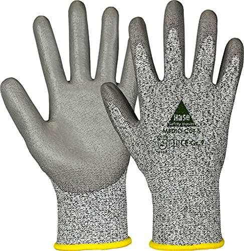 strongAnt 10 PARES - Guantes de trabajo MEDIO CUT con fuerte protección contra cortes nivel 5