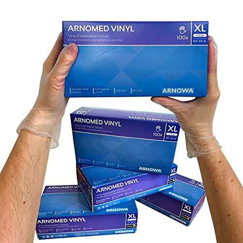 Guantes desechables de vinilo ARNOMED XL, sin polvo