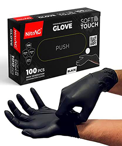 100 guantes desechables de TPE sin látex, guantes de trabajo desechables