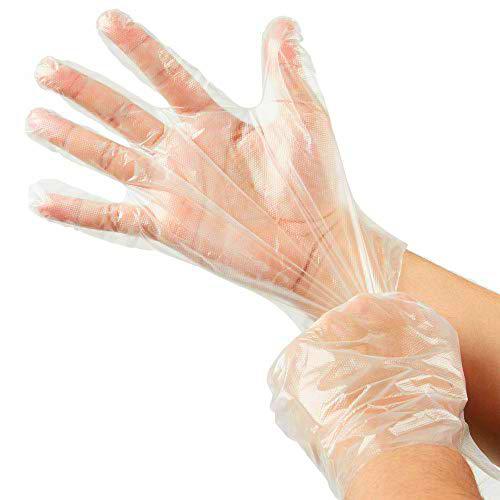 Guantes desechables, 500 unidades, transparentes, polietileno