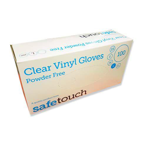 SafeTouch 50000012 Guantes de vinilo transparente sin polvo