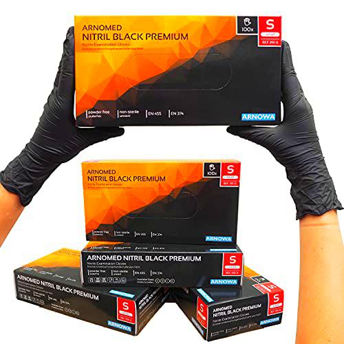 Guantes desechables ARNOMED negros, guantes desechables S