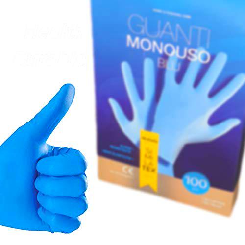 DEALO 100 guantes desechables de imitación azul (talla M)