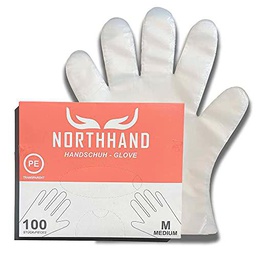 NORTHHAND Guantes desechables de polietileno, 10000 unidades