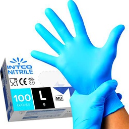 100 guantes de nitrilo L sin polvo, sin látex, hipoalergénicos