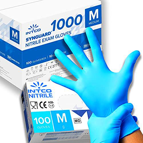 1000 guantes de nitrilo M sin polvo, sin látex, hipoalergénicos