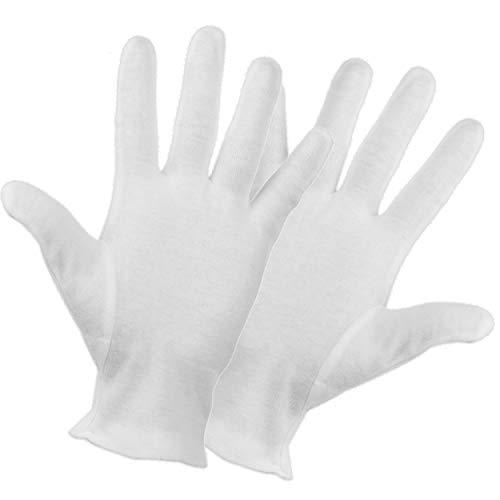 Guantes de algodón blancos, 12 pares (12 pares, calidad normal