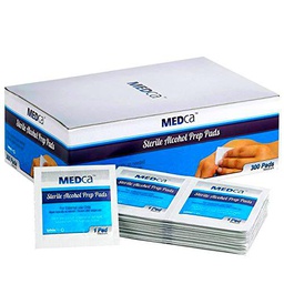 MEDca Alcohol Prep Pads, Sterile, Medium, 2-Ply (Pack of 300)